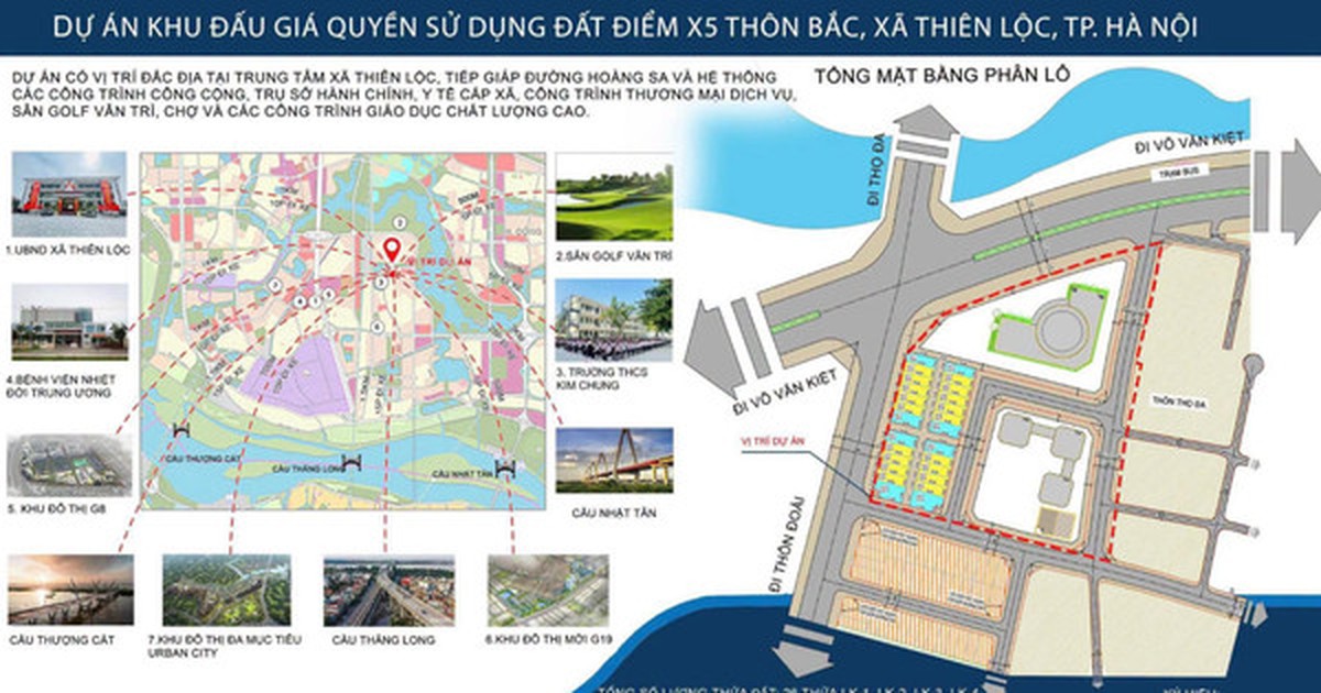 Xã Thiên Lộc đấu giá 105 thửa đất ở tại 3 khu đất