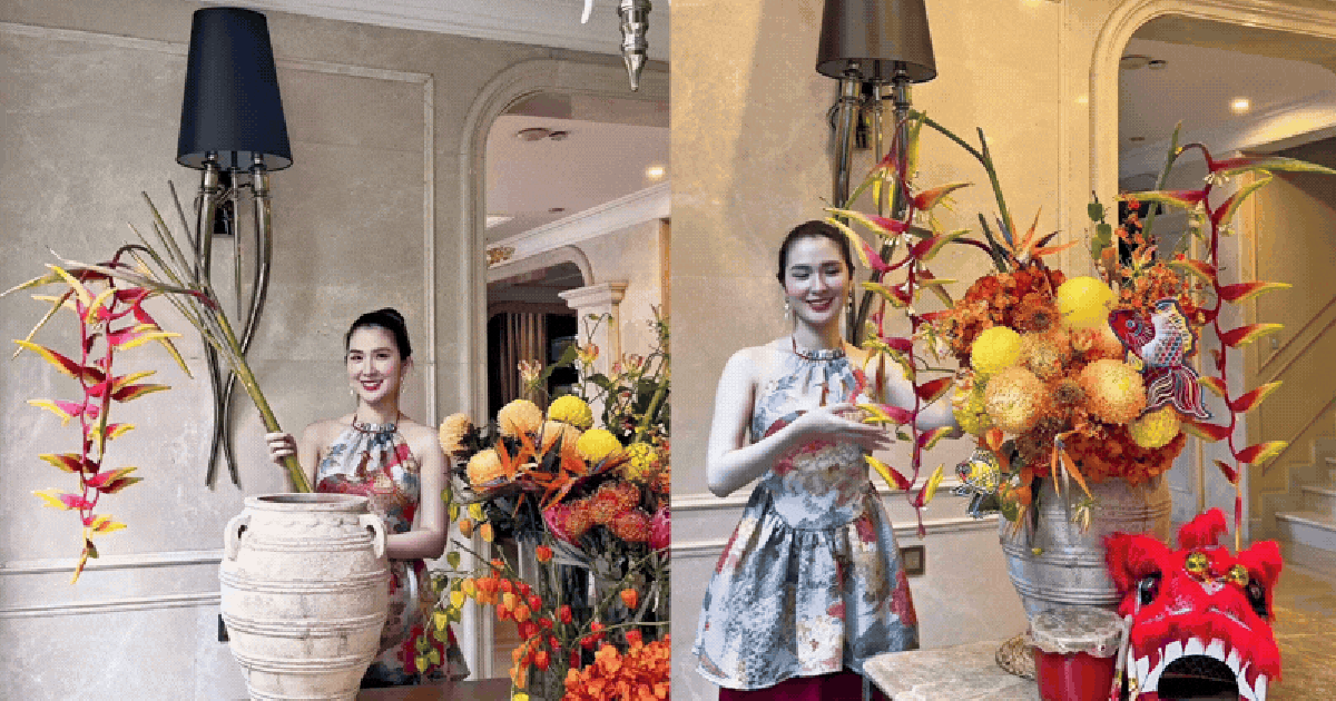 “Phú bà” Ngọc Loan lại khiến dân tình trầm trồ với bình hoa Trung thu toàn những loại hoa “xịn”