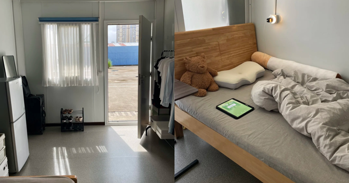 Căn phòng 15m² công ty cấp cho nữ nhân viên làm ở công trường xây dựng, lương 31 triệu/ tháng