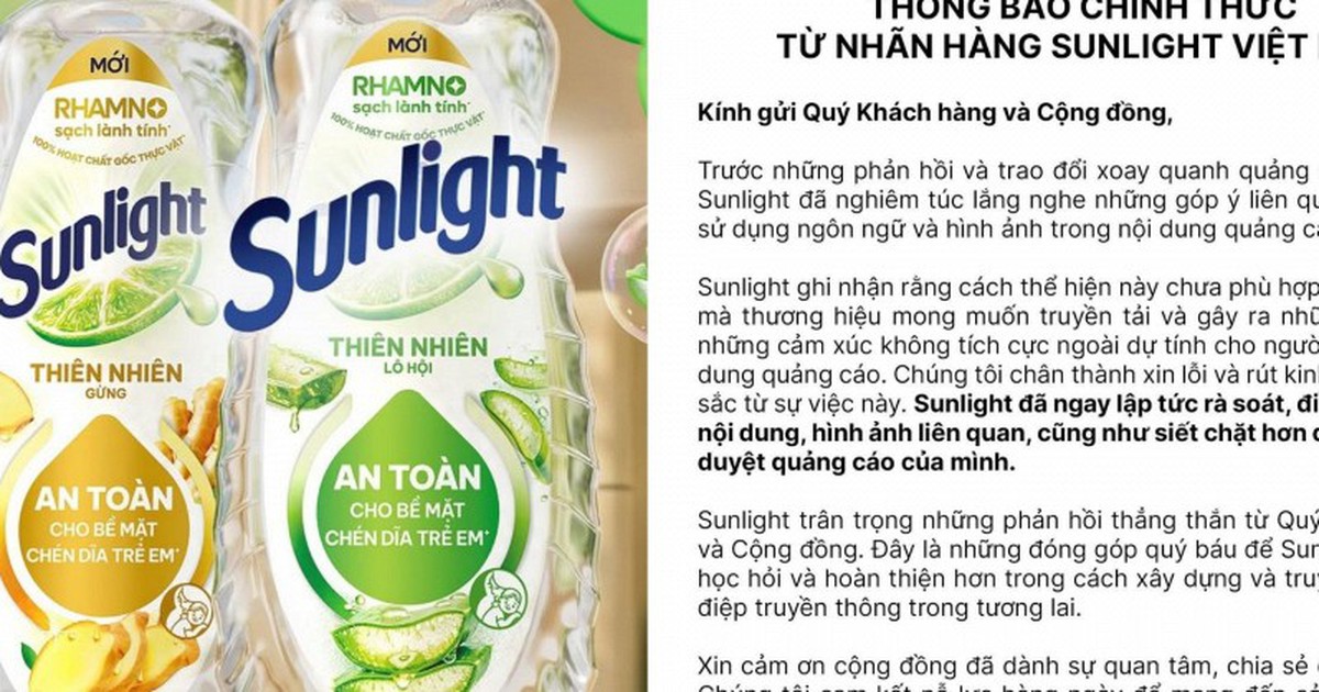 Sunlight xin lỗi