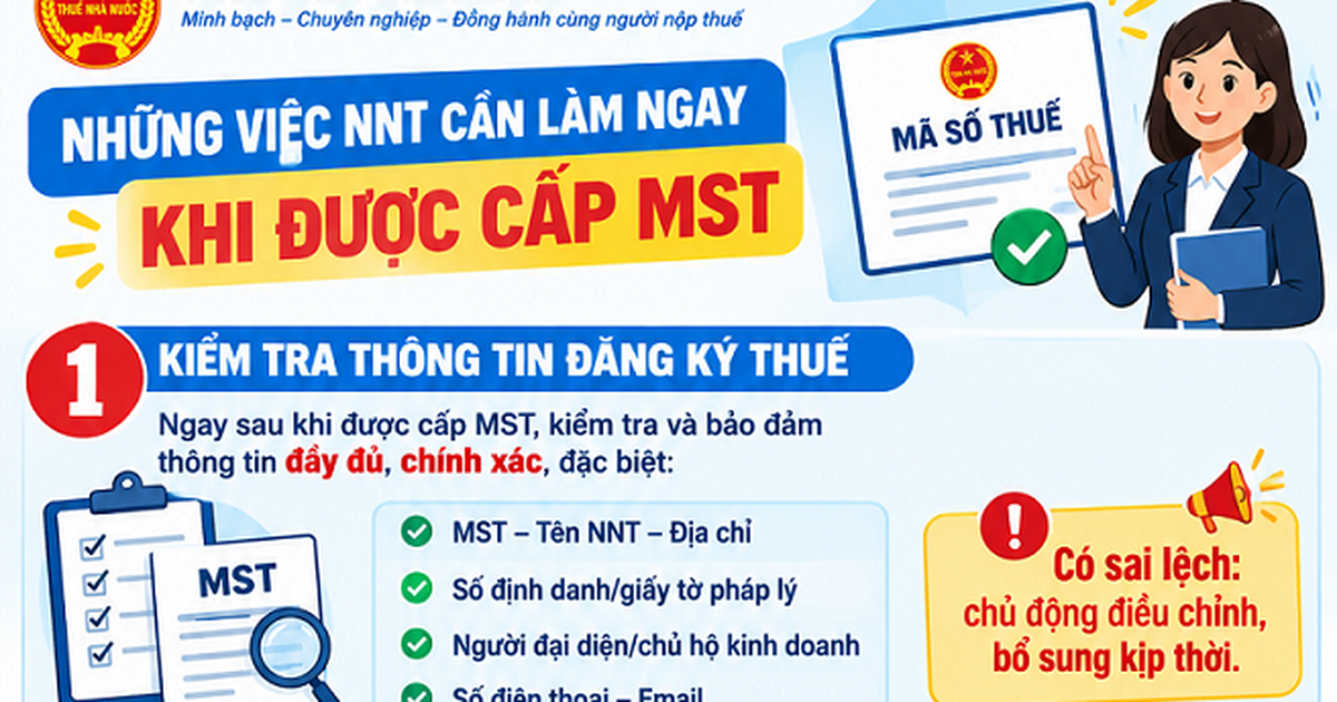 Ngay sau khi được cấp mã số thuế, người nộp thuế cần làm gì?