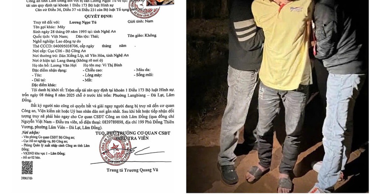 Vây bắt thành công Lương Ngọc Tú SN 1995