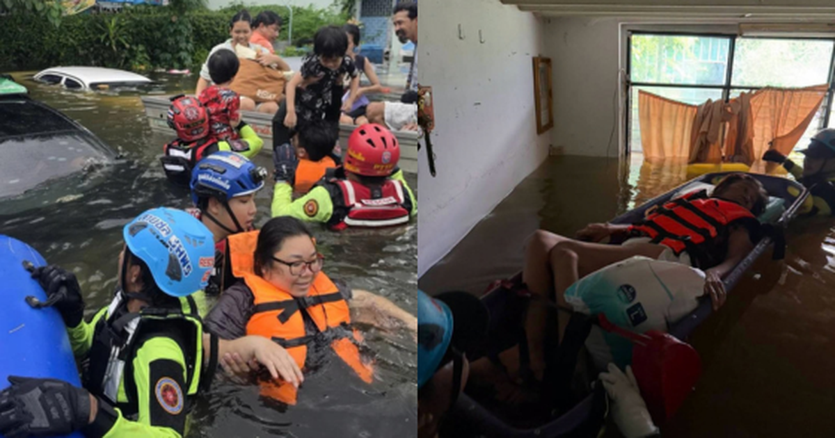 Nước dâng vào cả điểm trú tạm, Bangkok chuyển khoảng 1.200 người sang nơi an toàn hơn