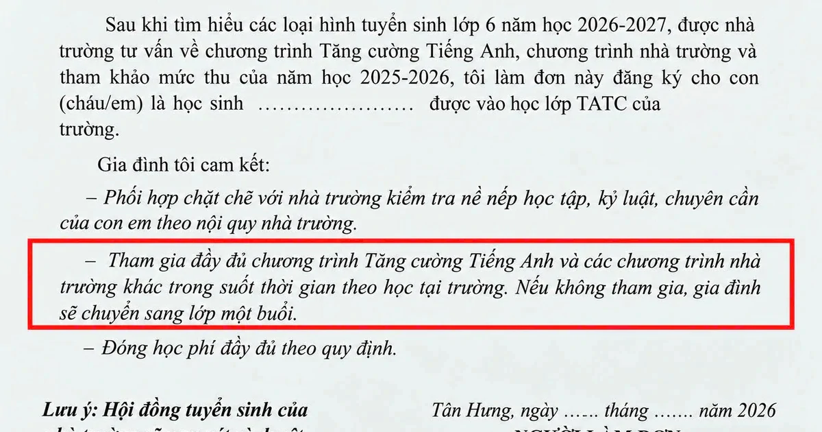 TPHCM: Phụ huynh tố phải đăng ký môn liên kết, học sinh mới được học bán trú?