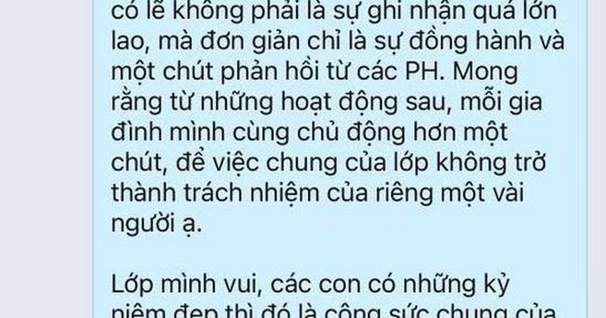 Một tin nhắn gửi ban đại diện phụ huynh nhận "bão" like: Lâu lắm mới có người nói lên tiếng lòng đúng nghĩa