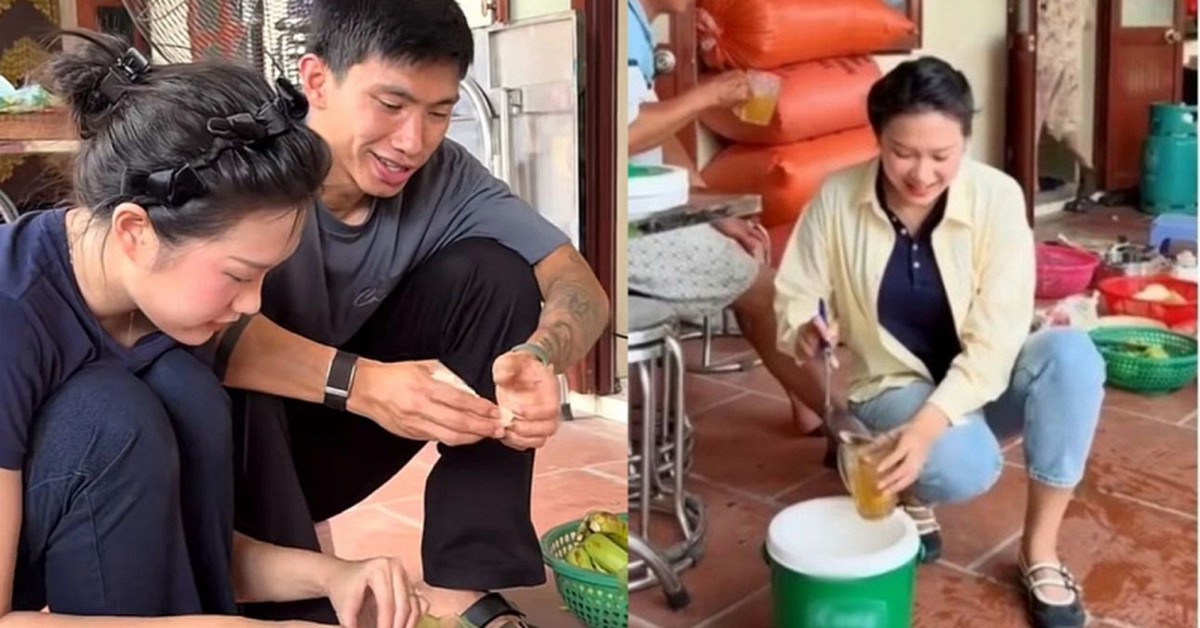 Doãn Hải My vào bếp khi về quê Văn Hậu