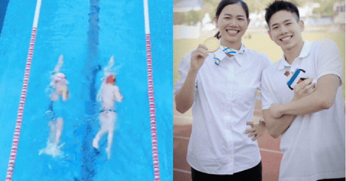 Nam thần bơi lội thế hệ mới gây sốt với body 8 múi săn chắc khi thi bơi cùng chị gái - Ánh Viên
