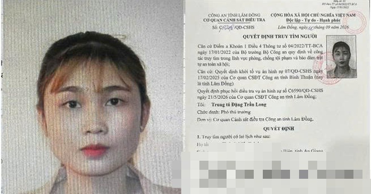 Công an truy tìm Huỳnh Việt Trinh SN 2002