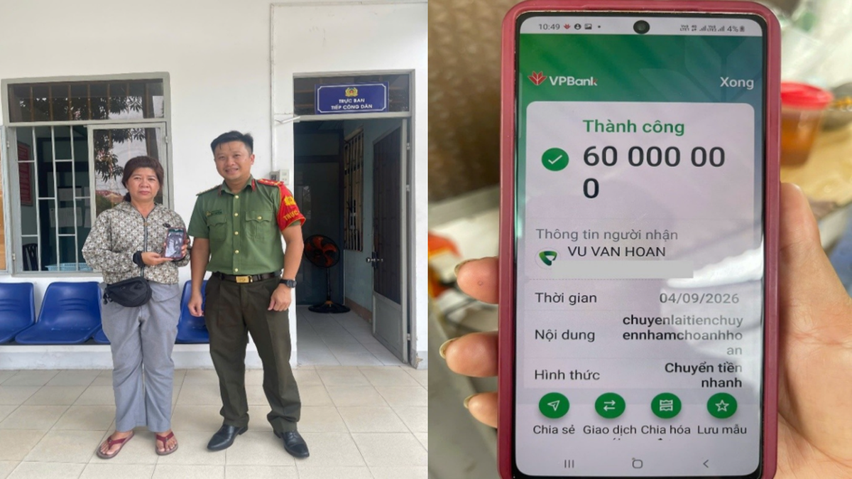 Công an xác minh giao dịch 60.000.000 đồng chuyển vào tài khoản VPBank của Huỳnh Thị Thái Tâm