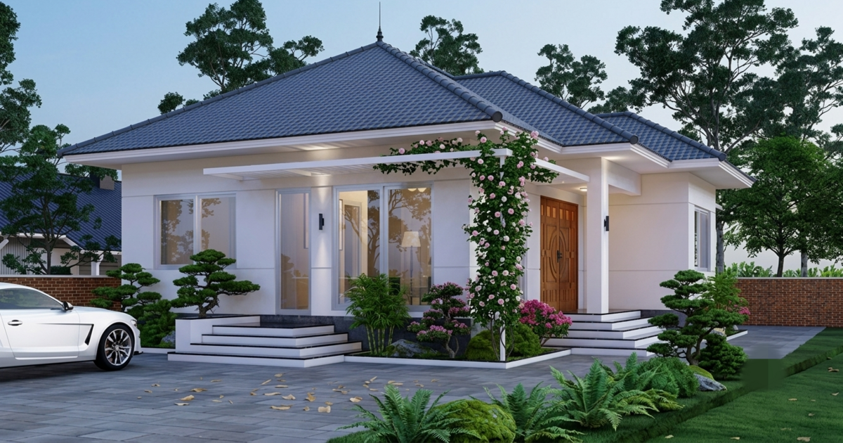 Xây nhà mái Nhật 1 tầng 3 phòng ngủ 130m² khoảng bao nhiêu?