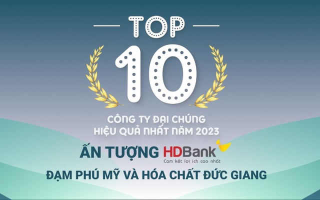 HDBank xuất hiện ấn tượng trong TOP 10 công ty đại chúng hiệu quả nhất 2023