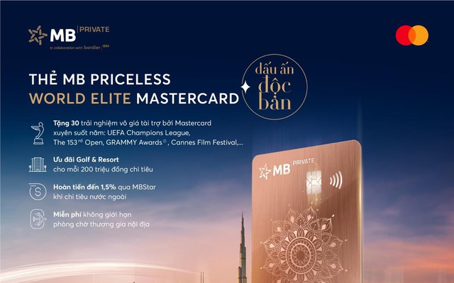 MB và Mastercard ra mắt thẻ MB Priceless World Elite Mastercard tại Việt Nam