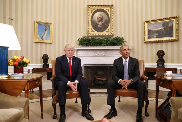 
Tổng thống Barack Obama đã gặp người kế nhiệm Donald Trump để bàn về tiến trình chuyển giao quyền lực. Ảnh: New York Times
