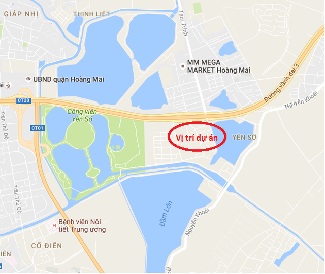 
Hateco Hoàng Mai nằm trên trục vành đai 3 khu vực gần hồ Yên Sở.
