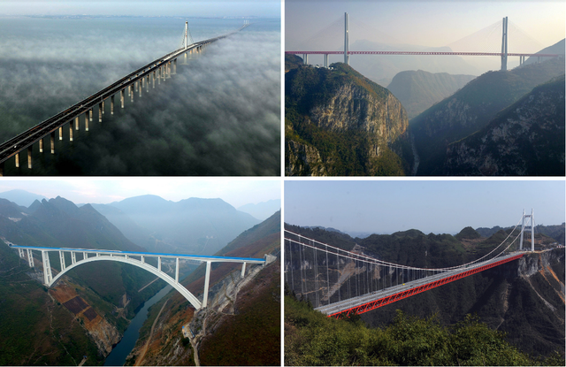 
Trên khắp đất nước Trung Quốc không thiếu những cây cầu hùng vĩ như thế này. Ảnh: Credit Xinhua; Getty Images; European Pressphoto Agency; Associated Press.
