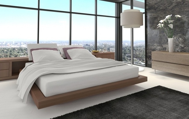 
Với những căn hộ ở trên cao, một chiếc giường nổi với chăn, ga, gối tông màu trắng mang đến cho bạn cảm giác bồng bềnh như trên mây.
