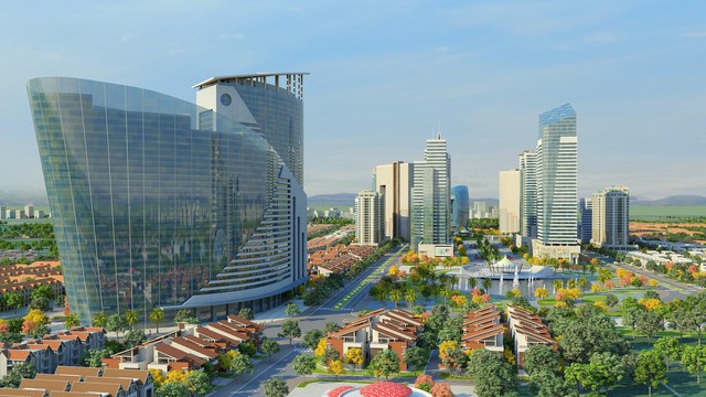 Nhiều dự án khu đô thị mới mọc lên ở huyện Hoài Đức, đang từng bước hình thành. (Ảnh: Phối cảnh khu đô thị Kim Chung Di Trạch).
