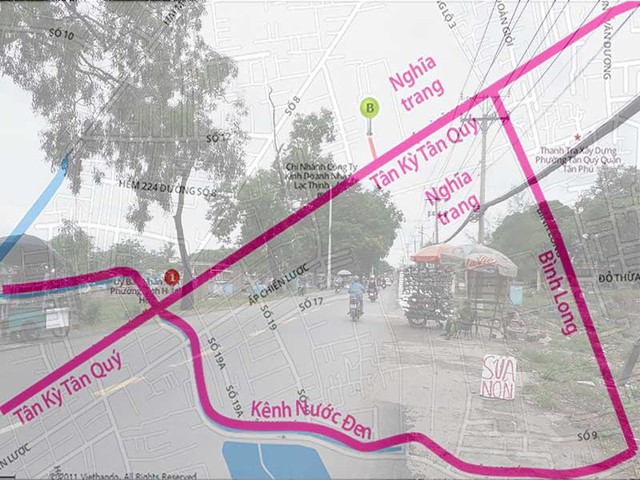 Giá đất một vài tuyến các con phố xung quanh Bình Hưng Hòa đang tăng mạnh. Ảnh: T.LINH. Đồ họa: K.DUNG