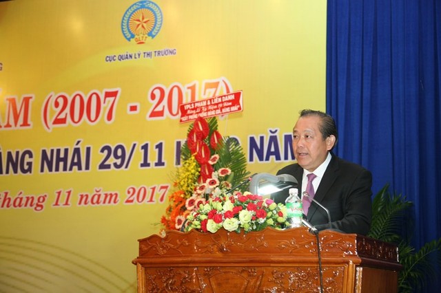 
Phó thủ tướng Thường trực Trương Hòa Bình, Trưởng Ban chỉ đạo 389 quốc gia biểu tại Lễ kỷ niệm

