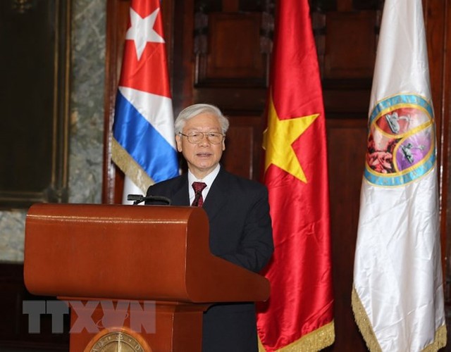 Tổng Bí thư Nguyễn Phú Trọng nhận Bằng Tiến sỹ danh dự tại Cuba - Ảnh 1.
