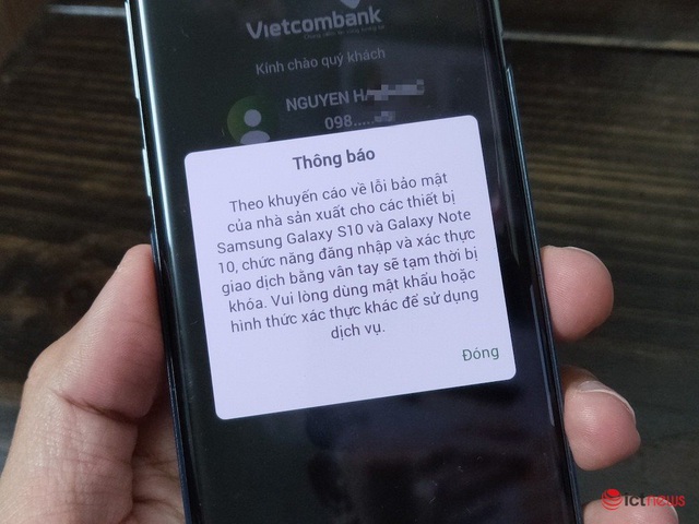 Ngân hàng Việt vẫn chặn tính năng mở khoá vân tay trên Galaxy S10/Note 10 - Ảnh 1.