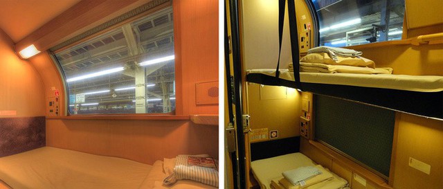 Tàu hỏa xuyên đêm ở Nhật Bản: Bên ngoài cũ kĩ đơn sơ, bên trong nội thất tiện nghi bất ngờ - Ảnh 8.