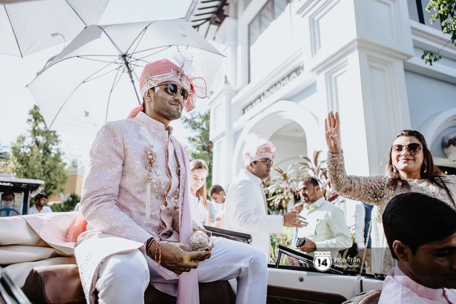 Chùm ảnh: Những khoảnh khắc ấn tượng nhất trong hôn lễ chính thức của cặp đôi tỷ phú Ấn Độ bên bờ biển Phú Quốc - Ảnh 3.