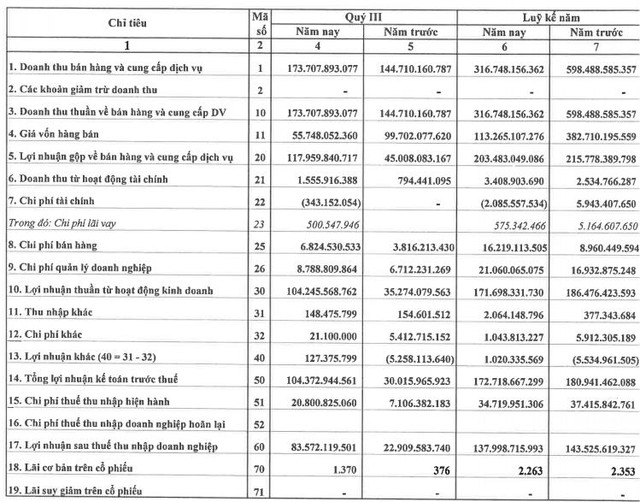 Lideco (NTL): Quý 3 lãi 84 tỷ đồng cao gấp 3,6 lần cùng kỳ - Ảnh 1.