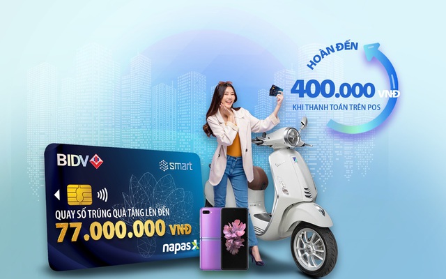 Cơ hội trúng Vespa Primavera cùng thẻ chip nội địa BIDV Smart