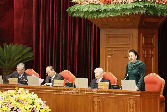 Chủ tịch Quốc hội Nguyễn Thị Kim Ngân điều hành phiên bế mạc Hội nghị Trung ương 14  - Ảnh 1.
