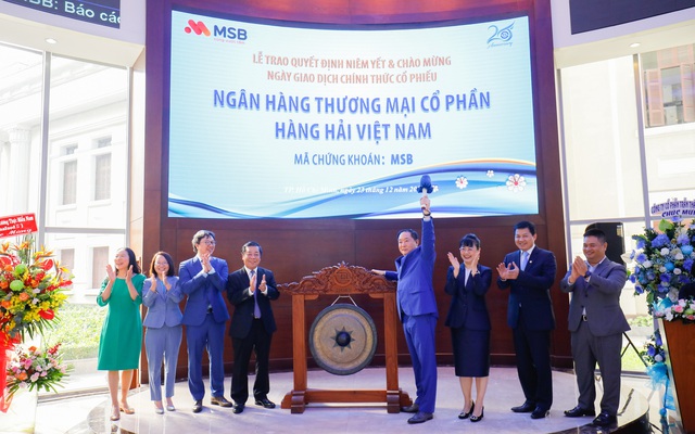 MSB chính thức niêm yết trên HoSE từ hôm nay 23/12, giá tăng hơn 17% trong phiên sáng