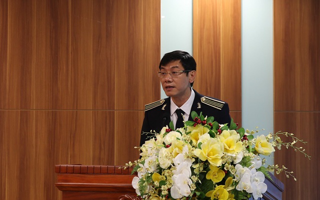 Ông Doãn Anh Thơ, tân Phó Tổng Kiểm toán nhà nước phát biểu tại buổi Lễ