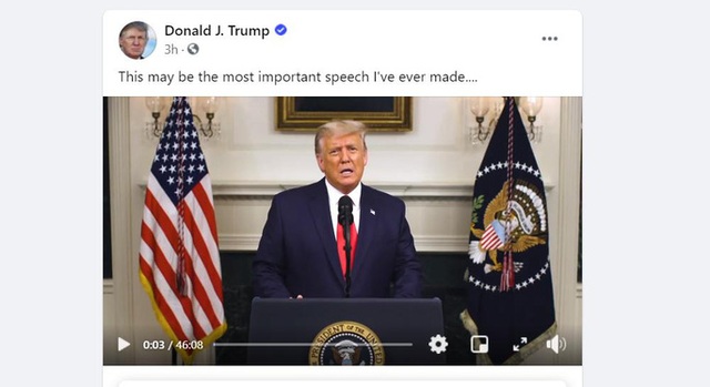  Tổng thống Trump bất ngờ có bài phát biểu quan trọng dài 46 phút  - Ảnh 1.