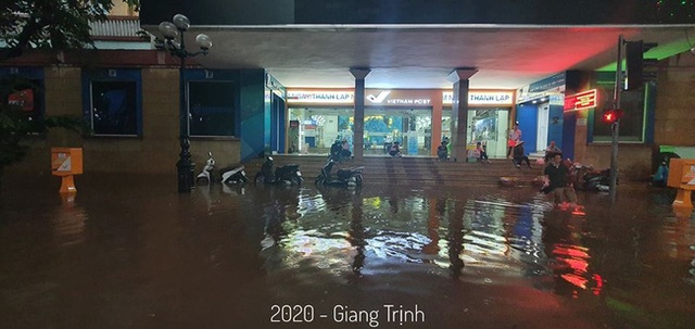 Hà Nội: Mưa to như trút nước lúc tan tầm, nhiều tuyến phố trung tâm lại biến thành sông - Ảnh 9.