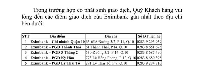 Đóng cửa 1 PGD do khách mắc Covid-19 đến giao dịch, Eximbank nói gì? - Ảnh 1.