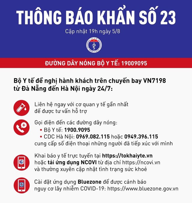 Khẩn: Truy tìm hành khách trên chuyến bay VN7198 từ Đà Nẵng ra Hà Nội - Ảnh 1.