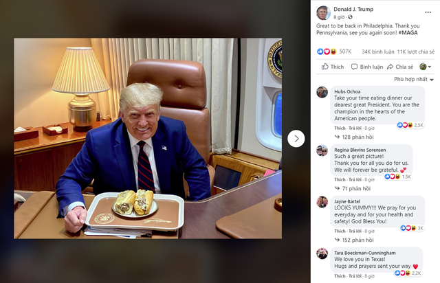 Tổng thống Trump và ổ bánh mì nửa triệu like - Ảnh 1.