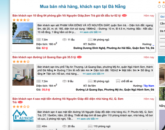 Hàng loạt khách sạn, biệt thự ở Đà Nẵng rao bán vì thua lỗ - Ảnh 1.