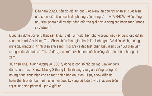 Nhận 230 tỷ đồng từ VinWonders để làm show, ĐD Việt Tú lần đầu chia sẻ: Thông qua TATA SHOW, chúng tôi vinh dự mở ra con đường mới cho thị trường giải trí Việt Nam - Ảnh 1. Nhận 230 tỷ đồng từ VinWonders để làm show, ĐD Việt Tú lần đầu chia sẻ: Thông qua TATA SHOW, chúng tôi vinh dự mở ra con đường mới cho thị trường giải trí Việt Nam - Ảnh 1.