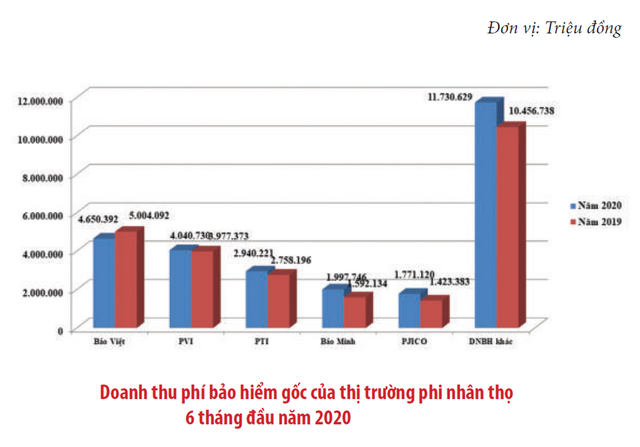 [Chart] Bức tranh thị trường bảo hiểm Việt Nam 6 tháng đầu năm - Ảnh 2.