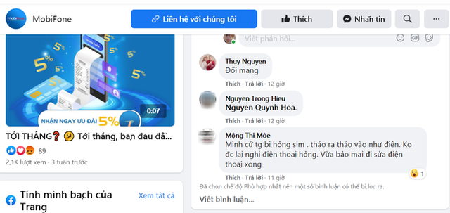  MobiFone khắc phục sự cố, có thể tặng quà xin lỗi, khách hàng vẫn bức xúc đòi bồi thường thiệt hại - Ảnh 2.