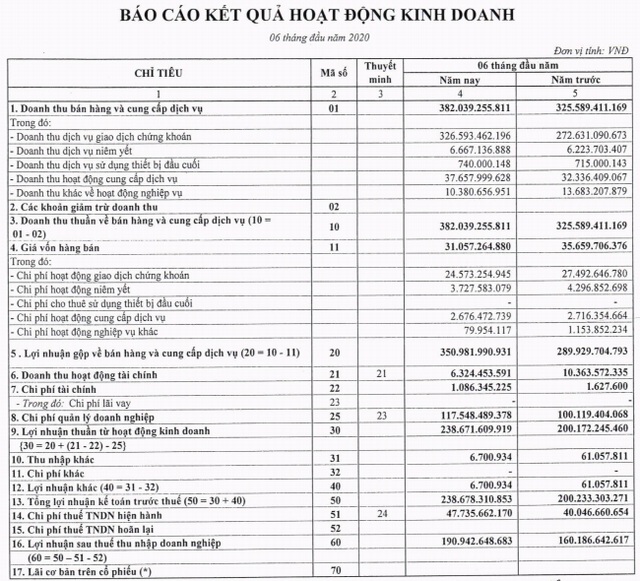 HoSE báo lãi nửa đầu năm tăng 19% lên 191 tỷ, phân nửa tài sản là tiền và tiền gửi với 1.055 tỷ đồng - Ảnh 1.