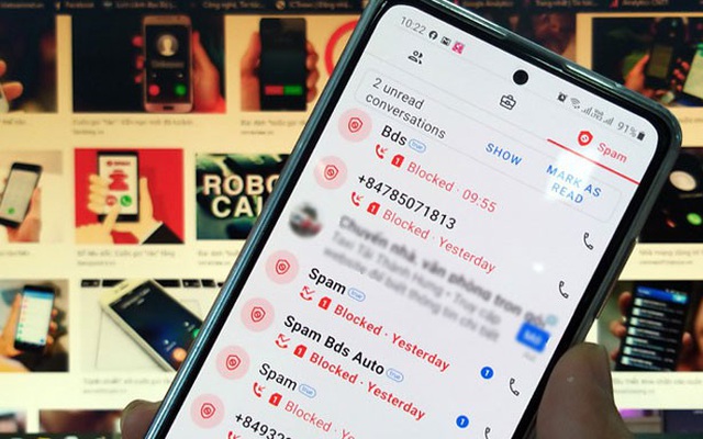 Ảnh: Tin nhắn rác vẫn làm phiền người dùng.