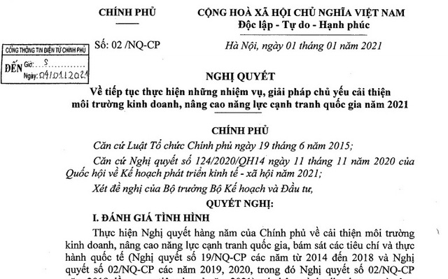 Vì sao Nghị quyết 02 của Chính phủ chỉ dài 3 trang?