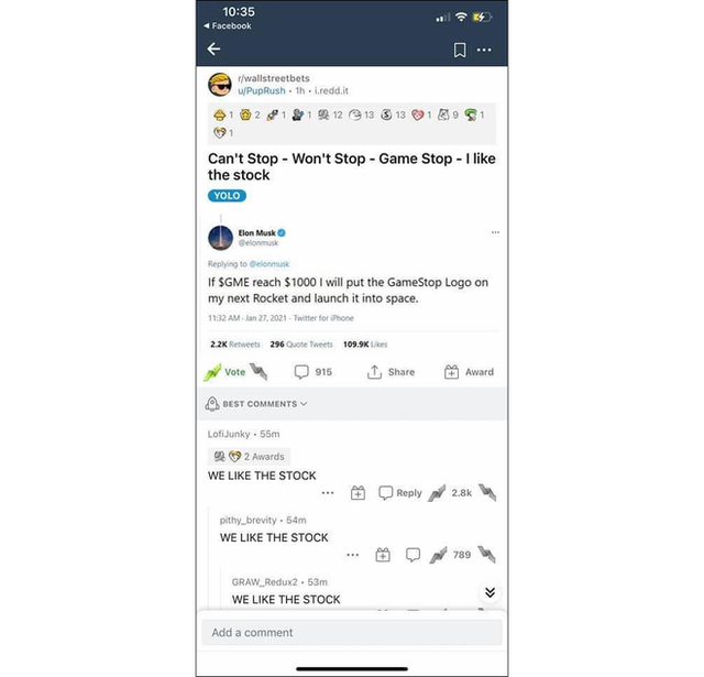 Tiếp lửa cho Reddit, Elon Musk hứa gắn tên GameStop lên tên lửa nếu giá cổ phiếu đạt 1.000 USD - Ảnh 2.