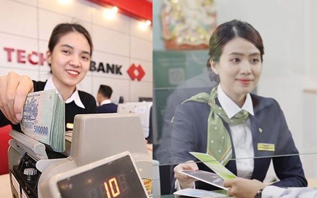So găng thu nhập nhân viên Vietcombank và Techcombank