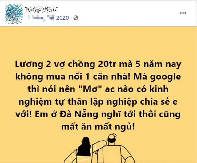 Lương 20 triệu mà 5 năm tiết kiệm vẫn không mua nổi nhà - thực tế của cặp vợ chồng trẻ làm sôi sục quan điểm gia đình thu nhập trung bình có nên gắng sức mua nhà ở các thành phố lớn - Ảnh 1.