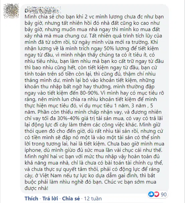 Lương 20 triệu mà 5 năm tiết kiệm vẫn không mua nổi nhà - thực tế của cặp vợ chồng trẻ làm sôi sục quan điểm gia đình thu nhập trung bình có nên gắng sức mua nhà ở các thành phố lớn - Ảnh 2.