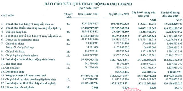 Nam Tân Uyên (NTC): Lợi nhuận quý 3/2021 giảm phân nửa xuống mức 48,5 tỷ đồng - Ảnh 1.