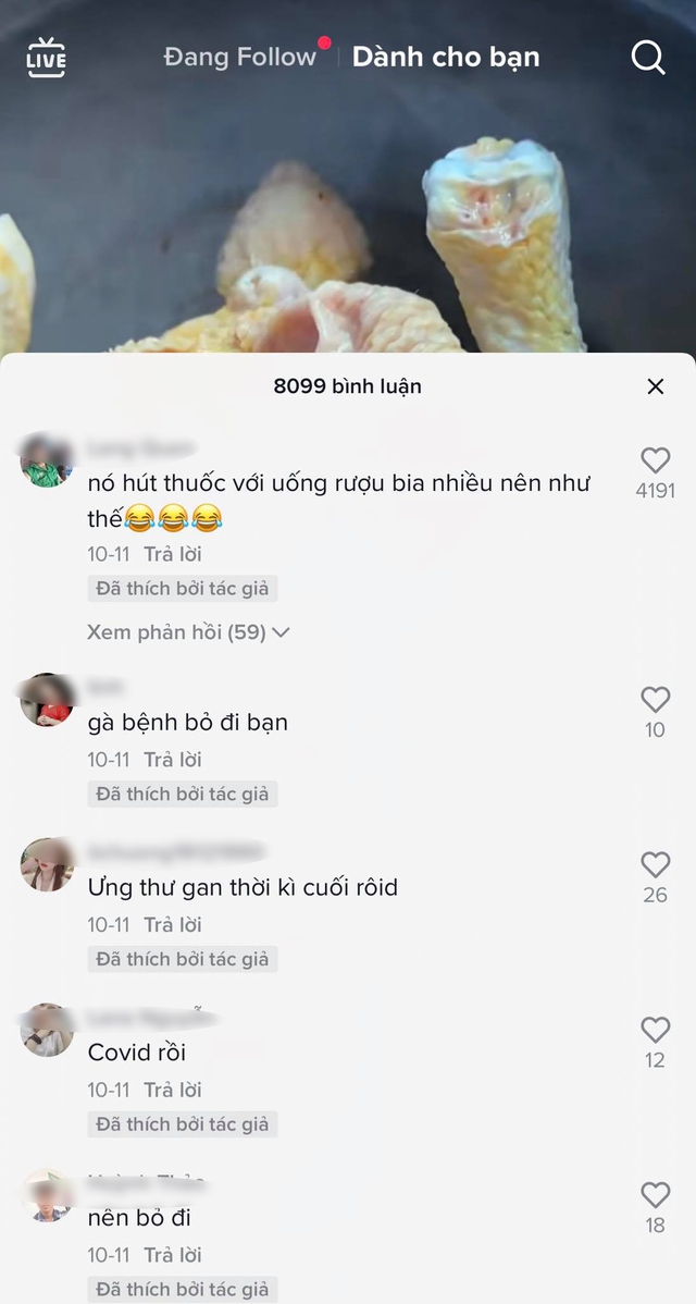 Mổ bụng gà thấy gan có dấu hiệu lạ, người dùng Tiktok thi nhau vào phỏng đoán gà bị ung thư gan rồi mắc Covid-19, chuyên gia chỉ ra căn bệnh không ngờ - Ảnh 2.